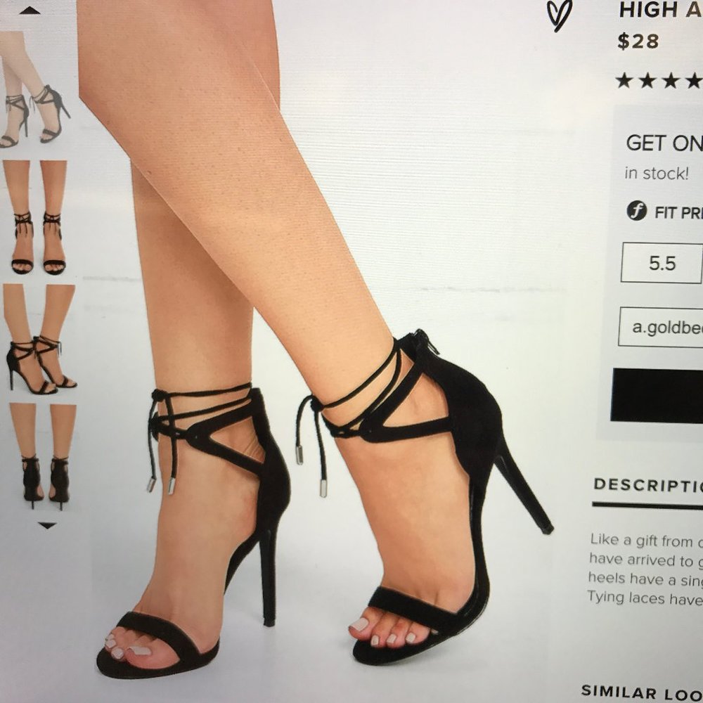 Strappy black heels